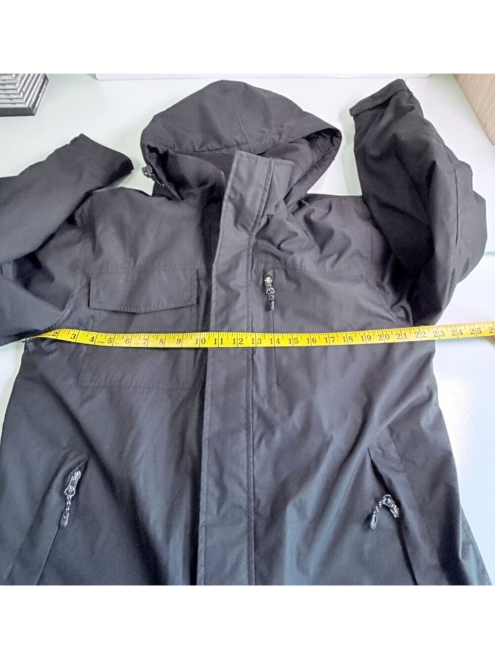 SwissTech Hooded Winter Jacket Black Small (34-36) Pockets Snow Ski - Picture 4 of 8